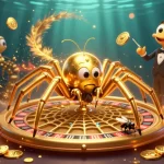 Casino en ligne : la toile d'argent tissée par une araignée, symbole du jeu captivant.
