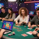 Exciting experience at credit card casinos at ieee.org.uk, showcasing players engaging with games, vibrant atmosphere, and payment options.